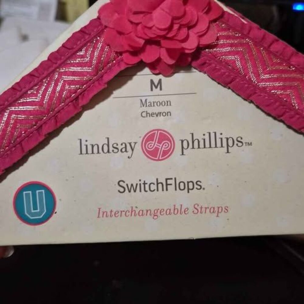 Lindsay Phillips SwitchFlops Maroon Chevron Interchangeable Straps